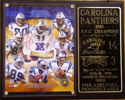 03 panthers plaque